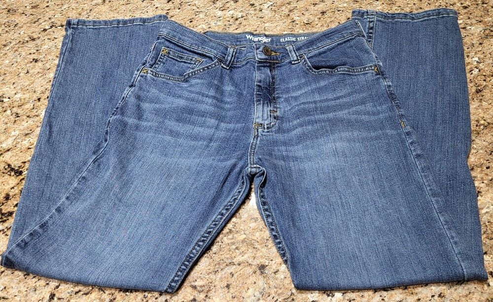Boys Jeans Sz 16 Reg Wrangler Classic Straight Jeans with Adjustable Waist